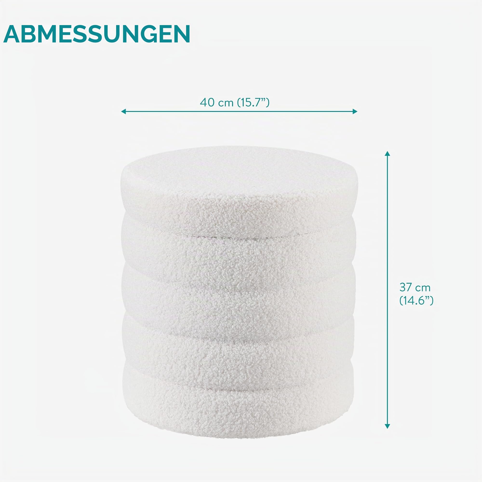 navaris-beauty-pouf-hocker-wei-rund-boucle-stauraum-teddy image 2