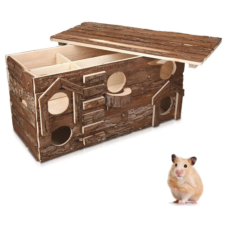 navaris-living-hamsterhaus-holz-2-etagen-labyrinth image 1