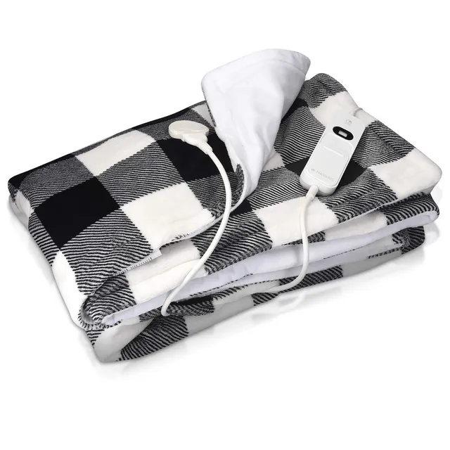 navaris-xxl-heizdecke-180x130-schwarz-wei-waschbar image 1