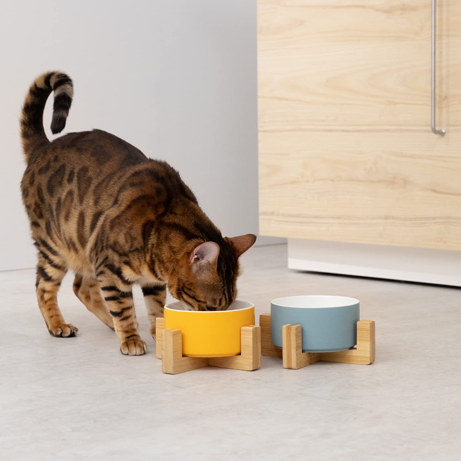 navaris-animals-futternapf-set-keramik-2-teilig-blau-gelb image 2