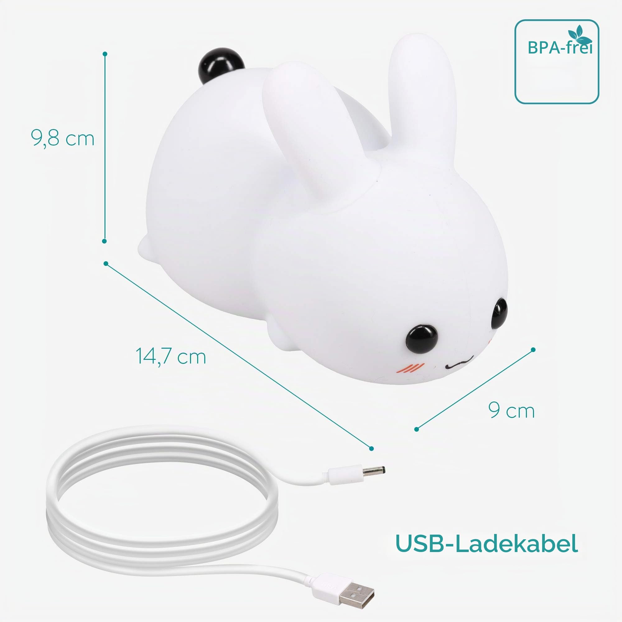 navaris-led-nachtlicht-hase-snow-white-rabbit-dimmbar image 6