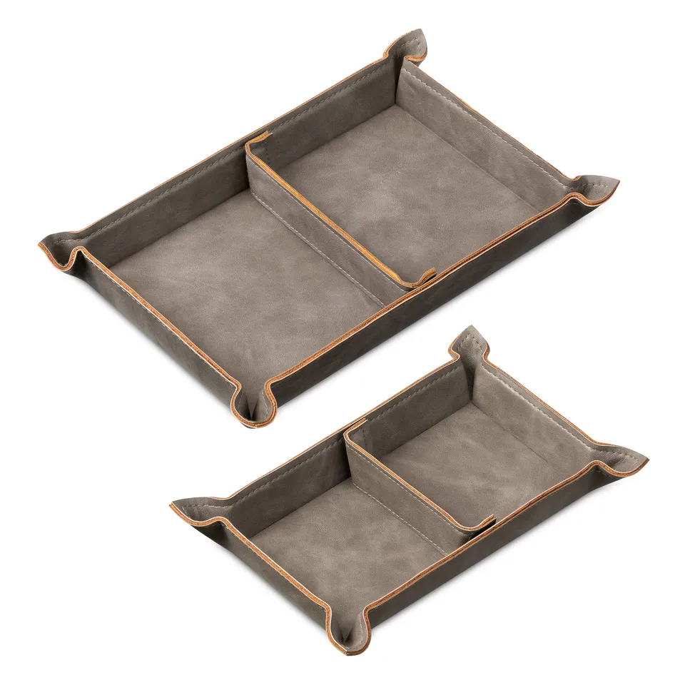 navaris-office-hobby-lederschale-2er-set-grau-kunstleder image 1