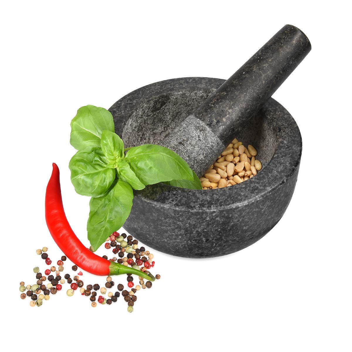 navaris-kitchen-m-rser-mit-st-el-granit-16-cm image 1