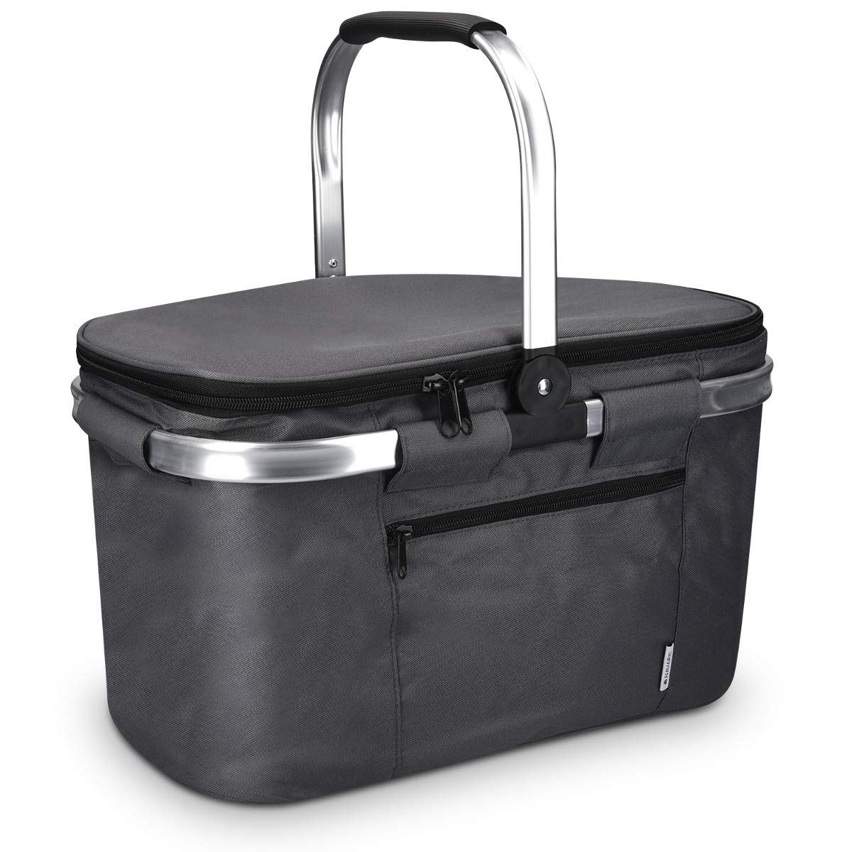 navaris-kitchen-thermo-einkaufskorb-27l-faltbar-grau-isoliert image 1
