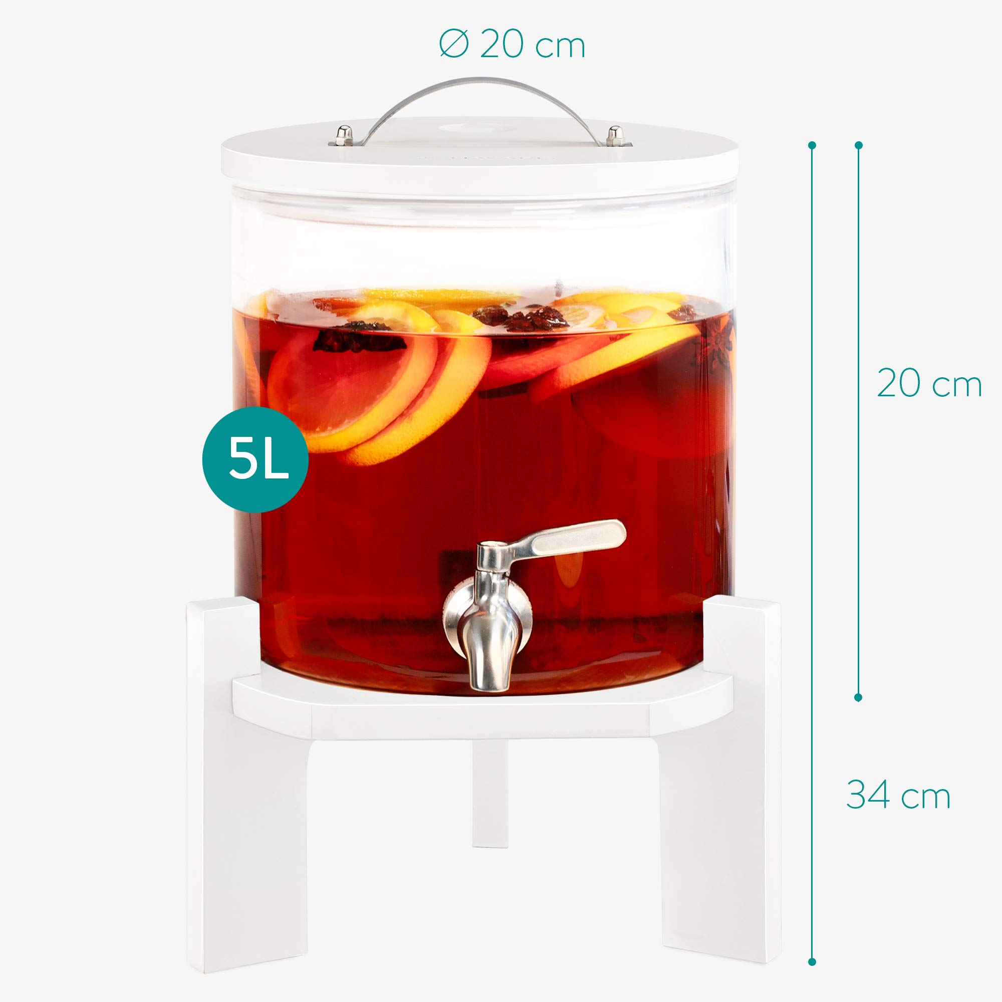 navaris-getr-nkespender-glas-5l-mit-edelstahl-zapfhahn image 6