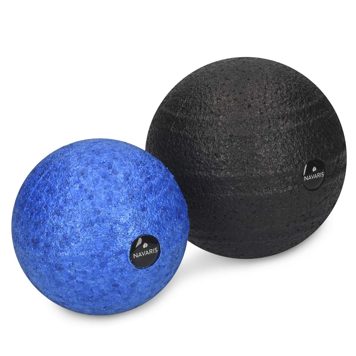 navaris-faszienball-set-2x-8-10cm-massageball-blau-schwarz-epp image 1