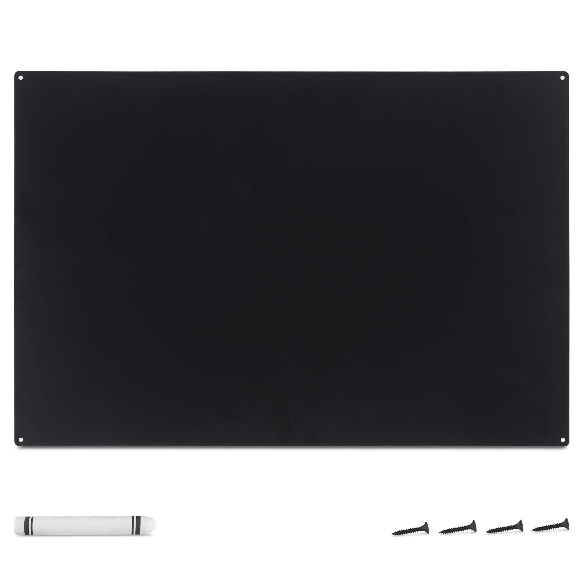 navaris-magnettafel-metall-56x38cm-schwarz-mit-kreidestift image 1