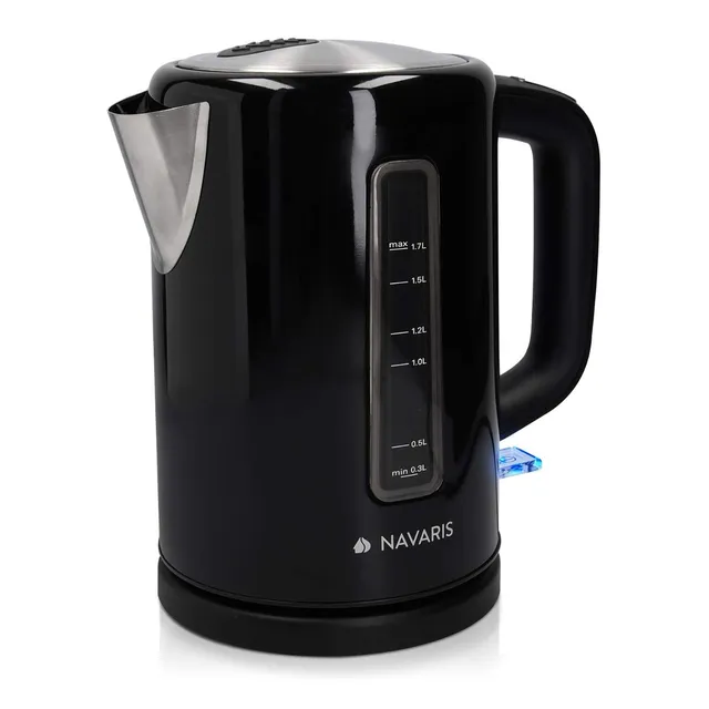 navaris-kitchen-edelstahl-wasserkocher-1-7-l-schwarz-2200-watt image 1