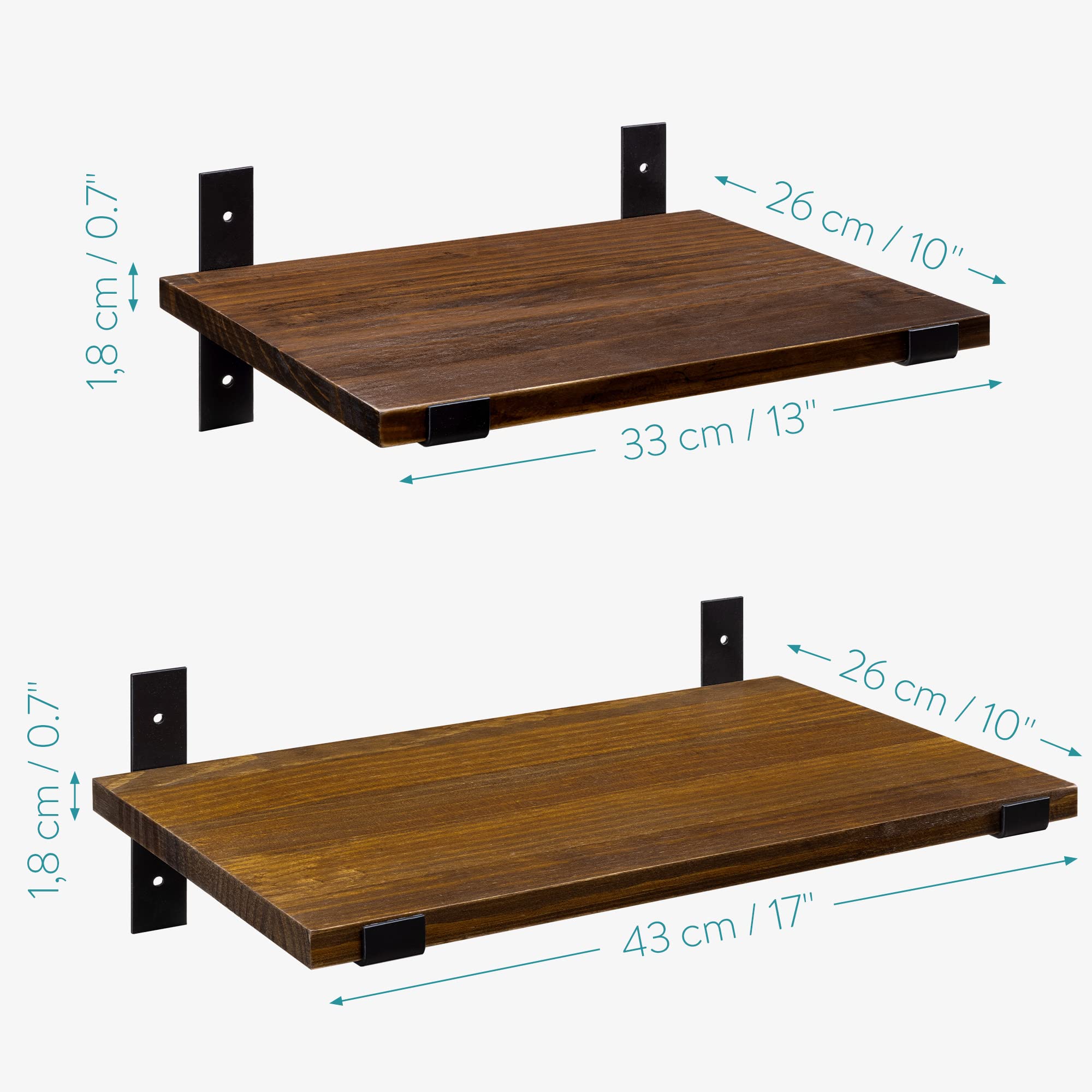 navaris-garden-wandregal-holz-metall-2er-set-kiefer image 3