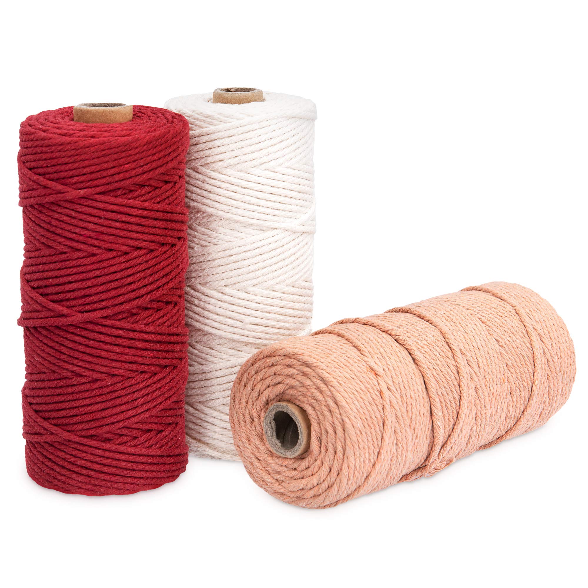 navaris-garden-makramee-garn-3er-set-100m-wei-rot-rosa image 1