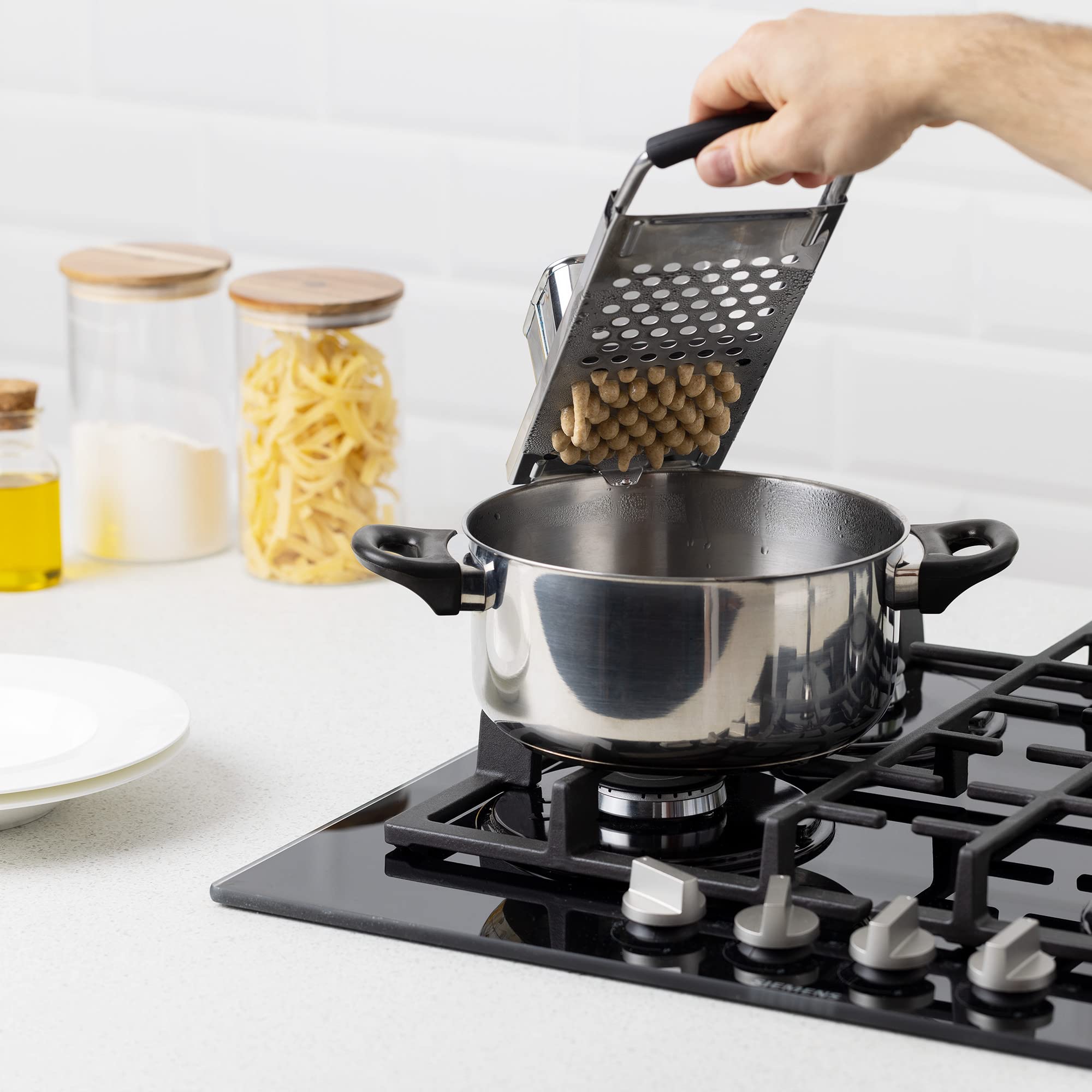 navaris-kitchen-sp-tzlehobel-edelstahl-mit-schaber-32cm image 2