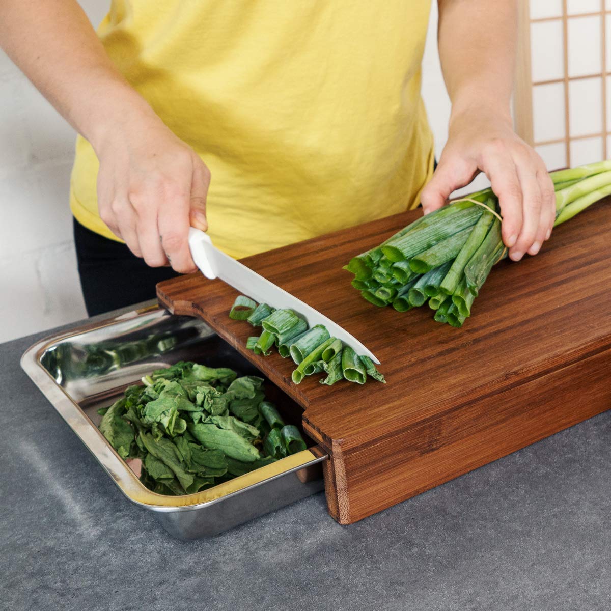 navaris-kitchen-xl-schneidebrett-bambus-41-cm-2-schalen image 8