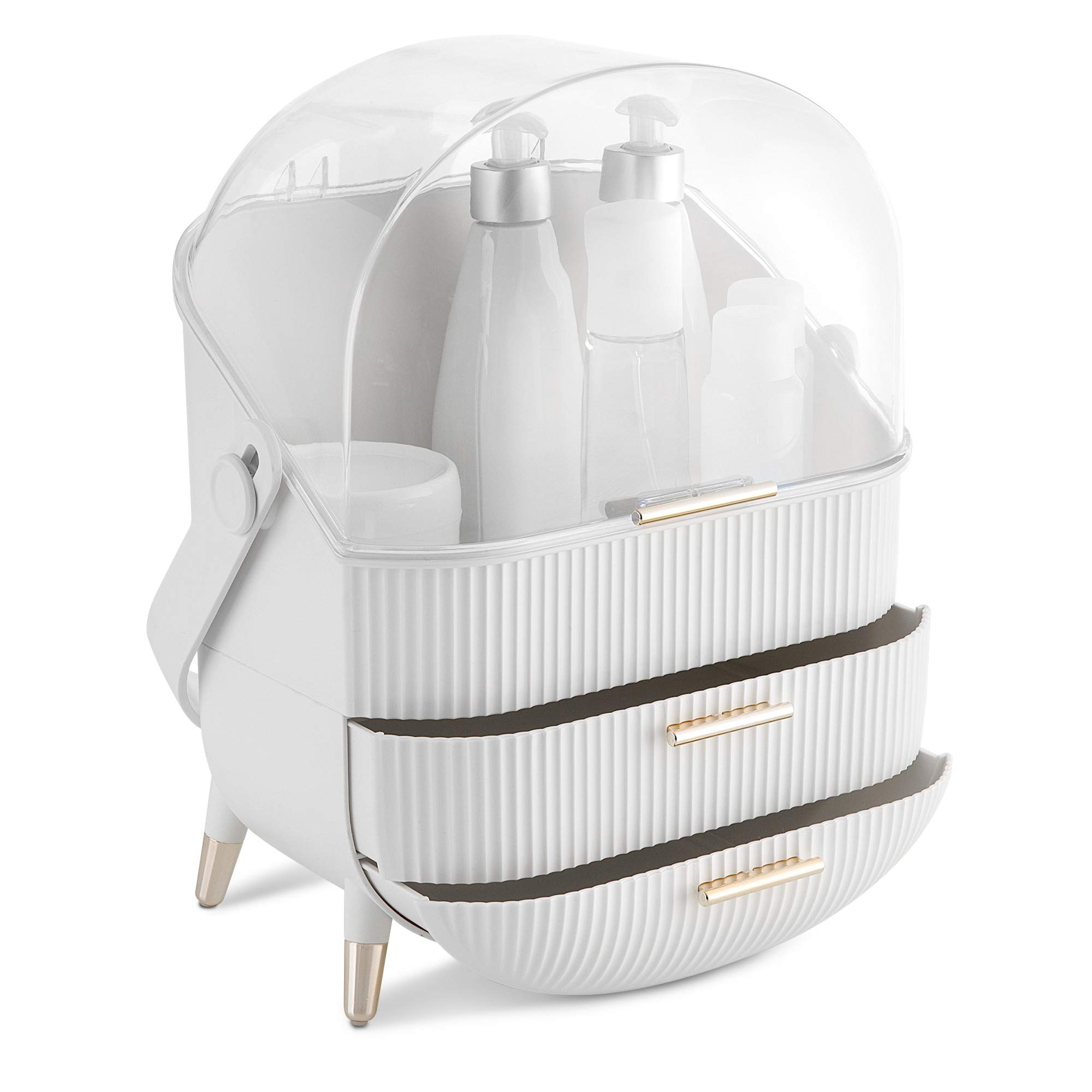 navaris-beauty-make-up-organizer-wei-mit-2-schubladen-29x20x34cm image 1