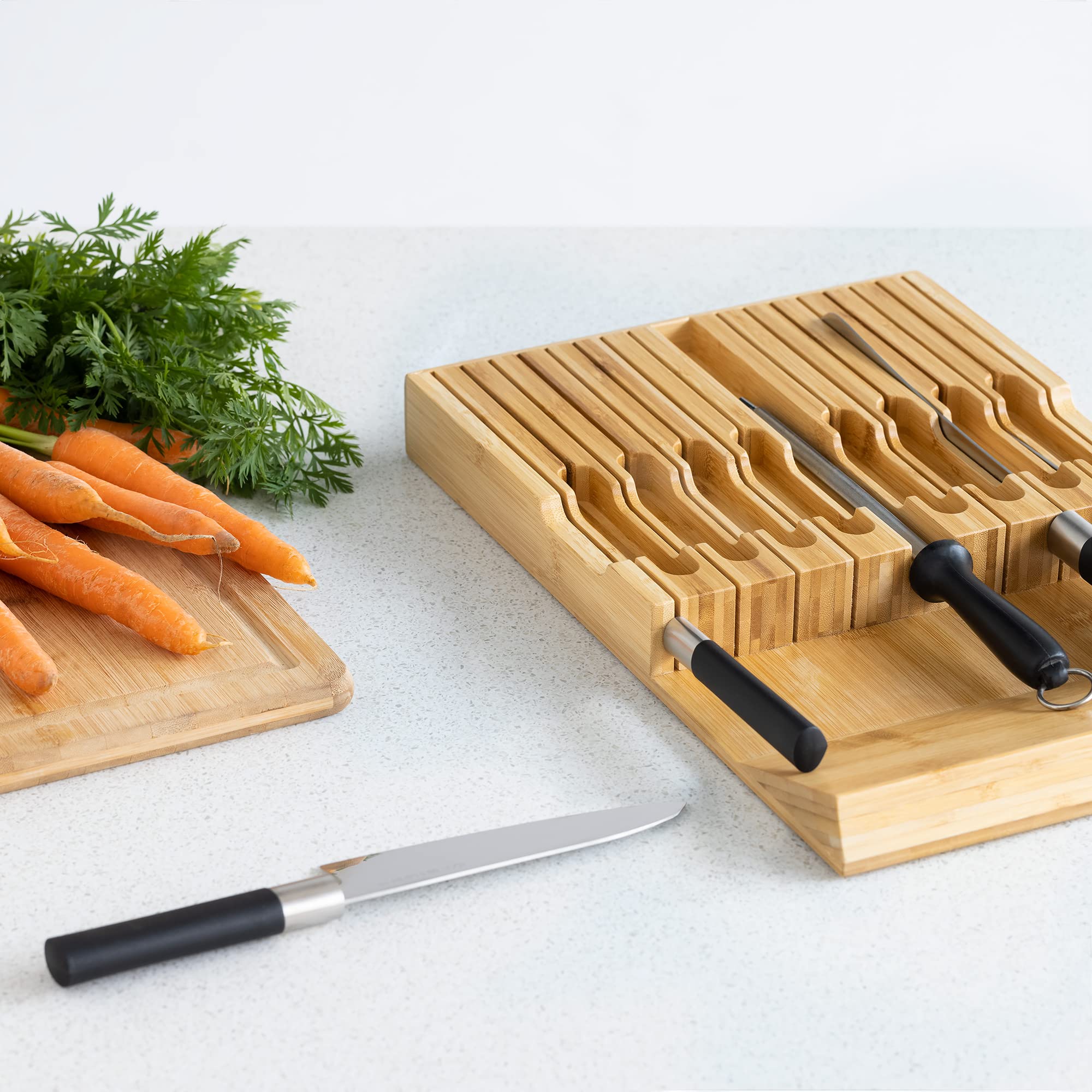 navaris-kitchen-messerblock-bambus-16-messer-natur image 2