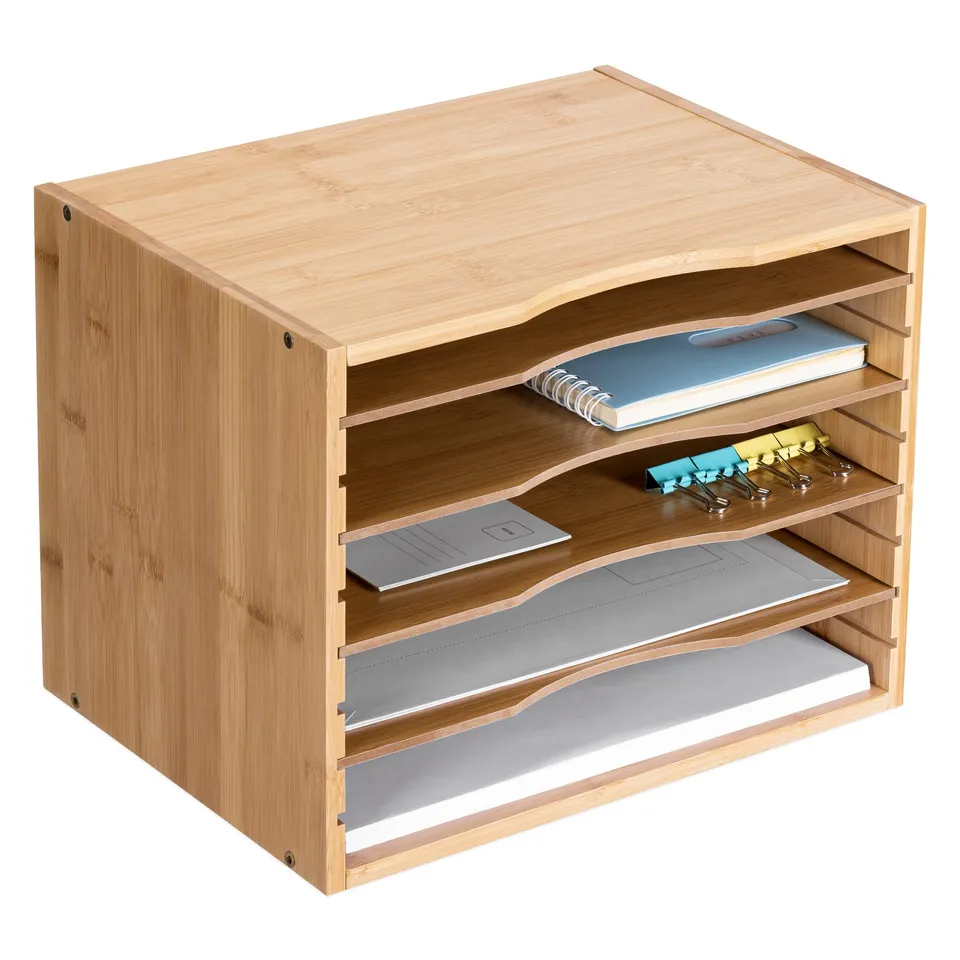 navaris-dokumentenablage-bambus-5-f-cher-33x26cm image 1