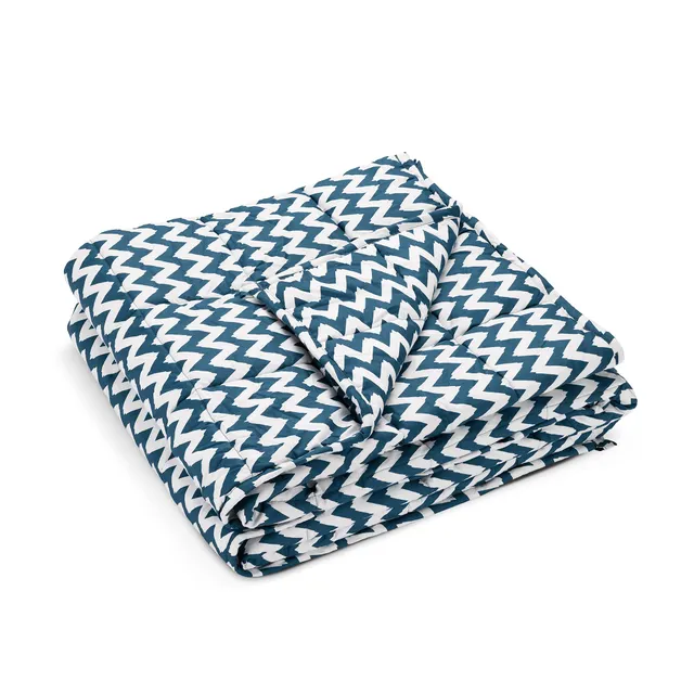 navaris-living-gewichtsdecke-135x200-4-8-kg-zickzack-baumwolle image 1