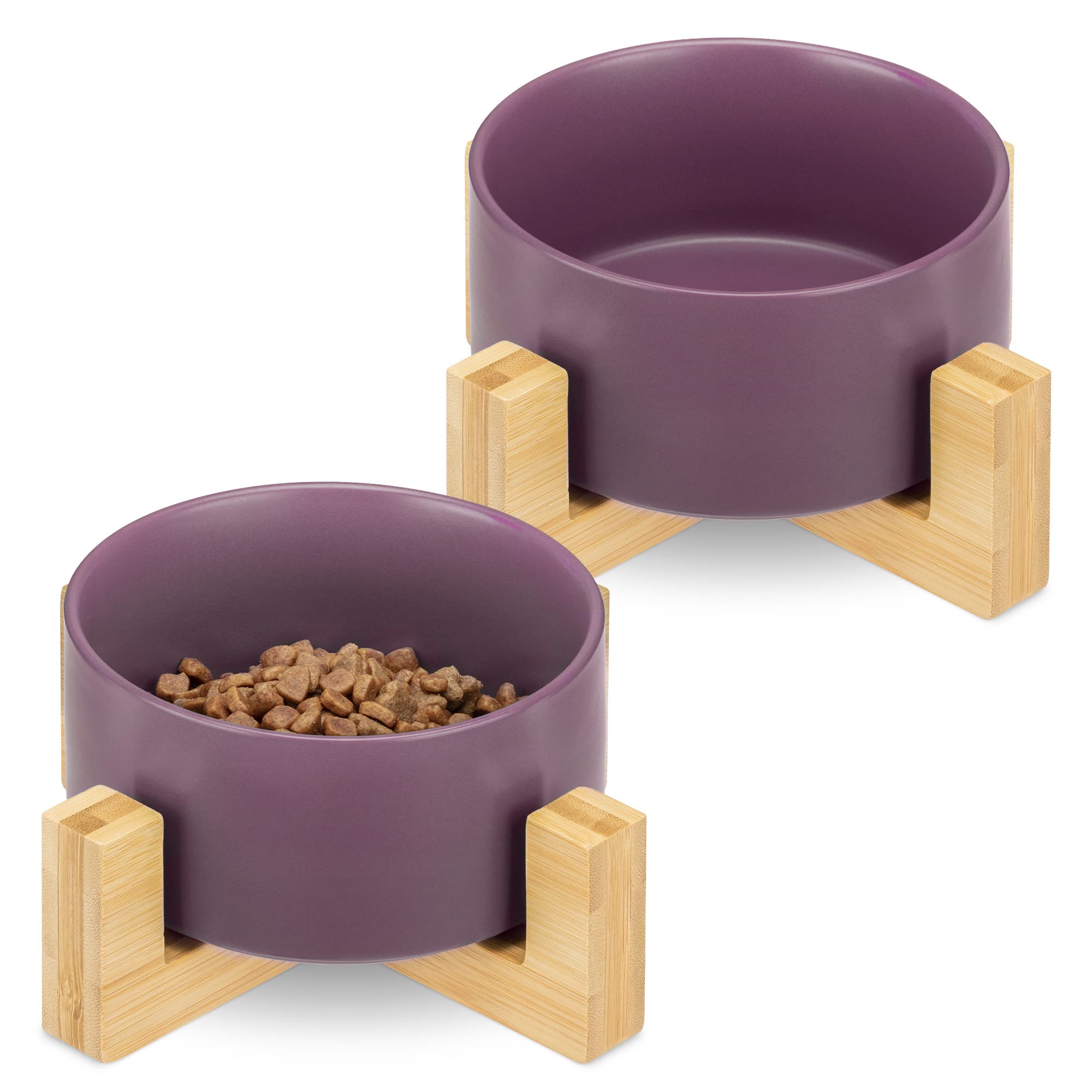 navaris-animals-futterstation-2er-keramiknapf-violett-550-ml image 1