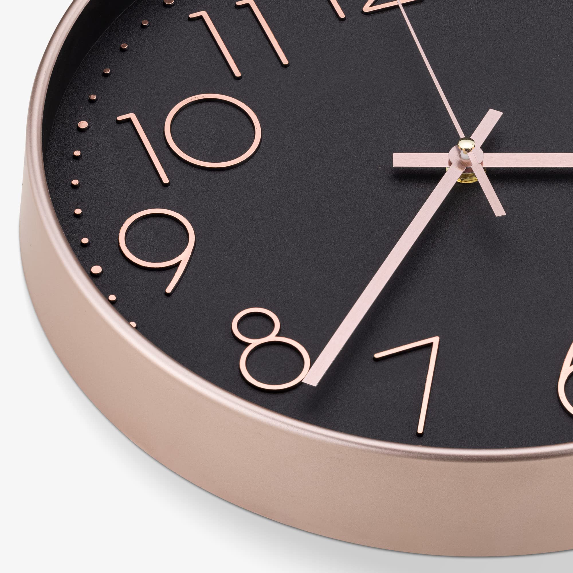 navaris-kitchen-wanduhr-analog-30cm-ros-gold-schwarz-lautlos image 4