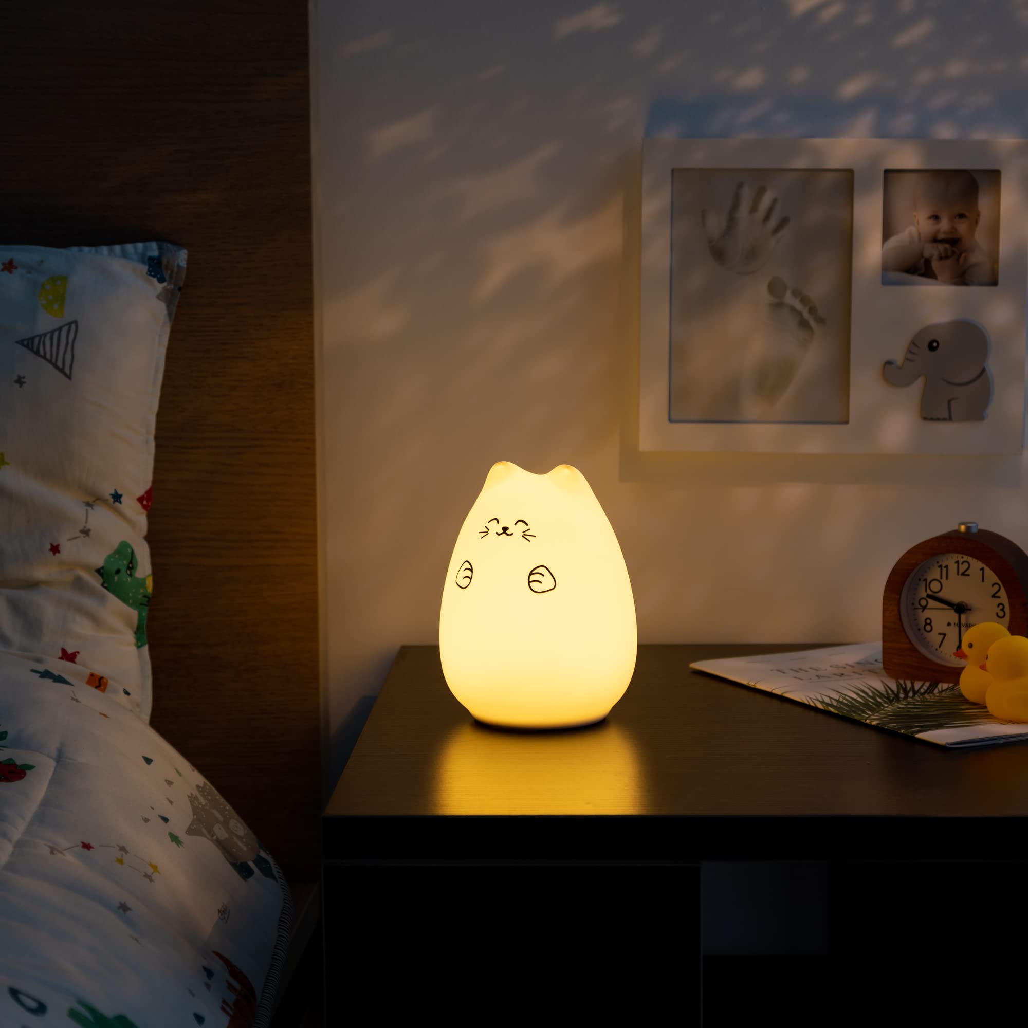 navaris-lighting-led-nachtlicht-katze-wei-rgb-mit-fernbedienung image 2