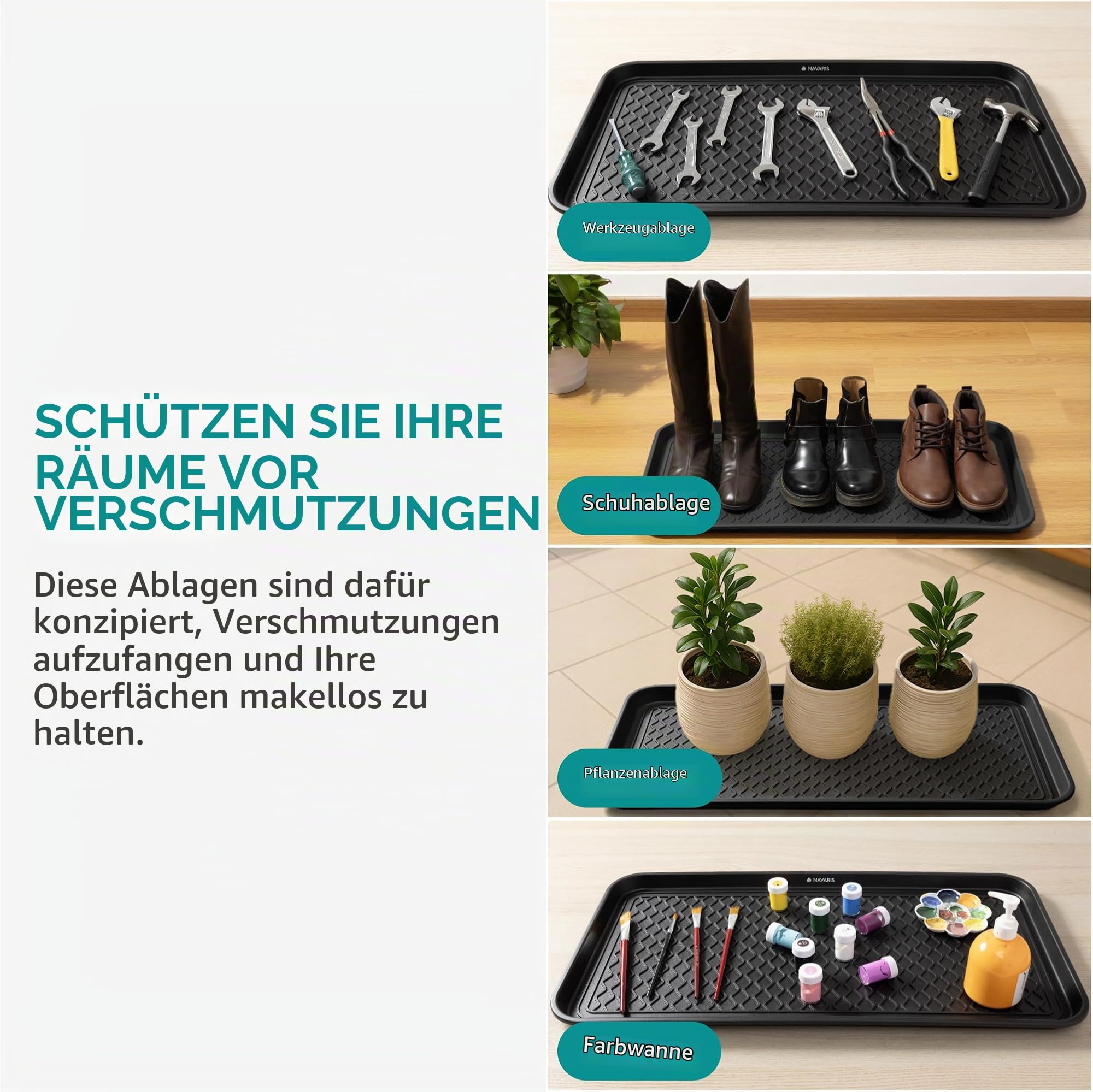 navaris-living-3er-set-xl-schuhabtropfschale-schuhmatte-schwarz-76x38 image 7