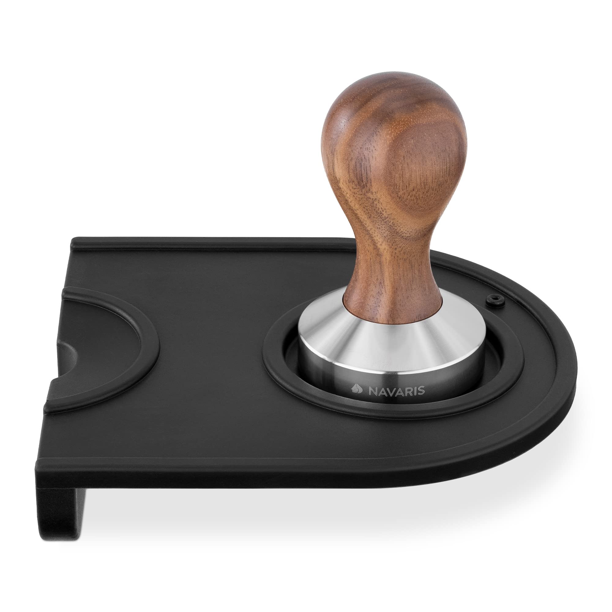 navaris-kitchen-espresso-tamper-51mm-stampfer-schwarz-mit-matte image 7