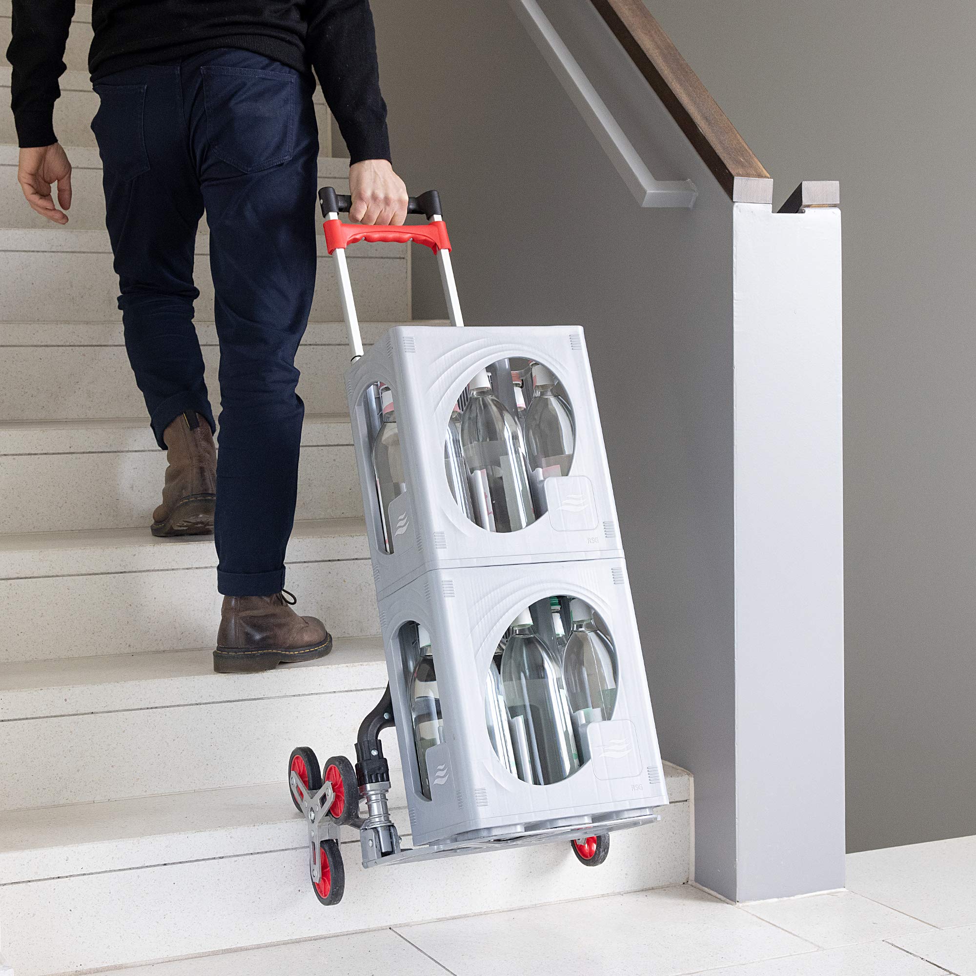 navaris-sackkarre-faltbar-alu-treppensteiger-70-kg-mit-gurt image 2