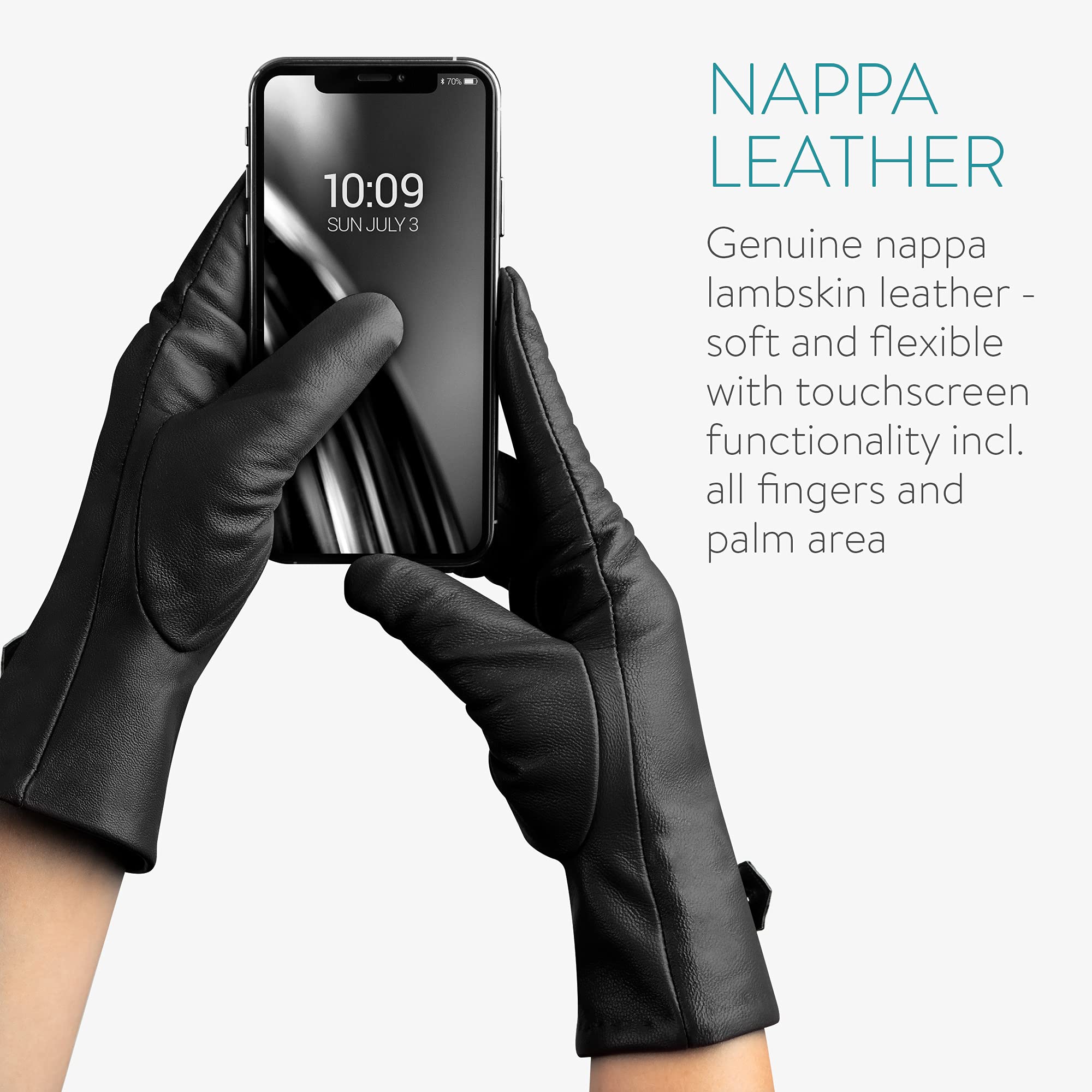 navaris-touchscreen-lederhandschuhe-damen-lammleder-kaschmir image 3