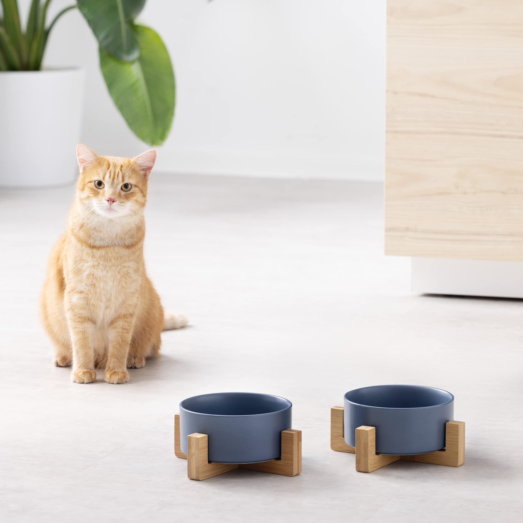 navaris-animals-futterstation-2er-keramiknapf-blau-850-ml image 2