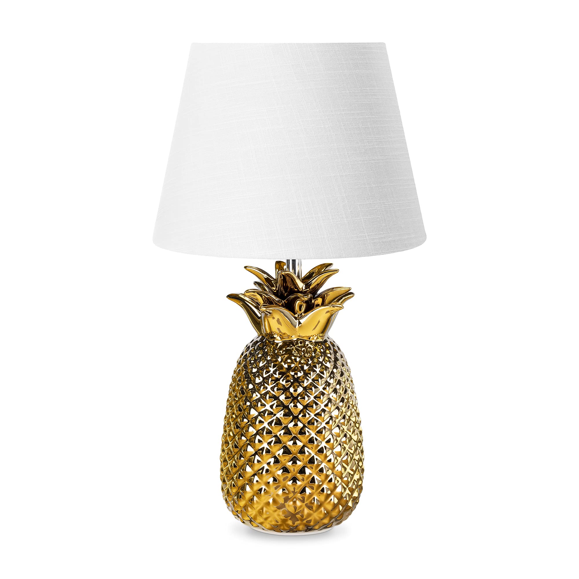 navaris-ananas-tischlampe-40cm-keramik-e27-gold-wei image 6