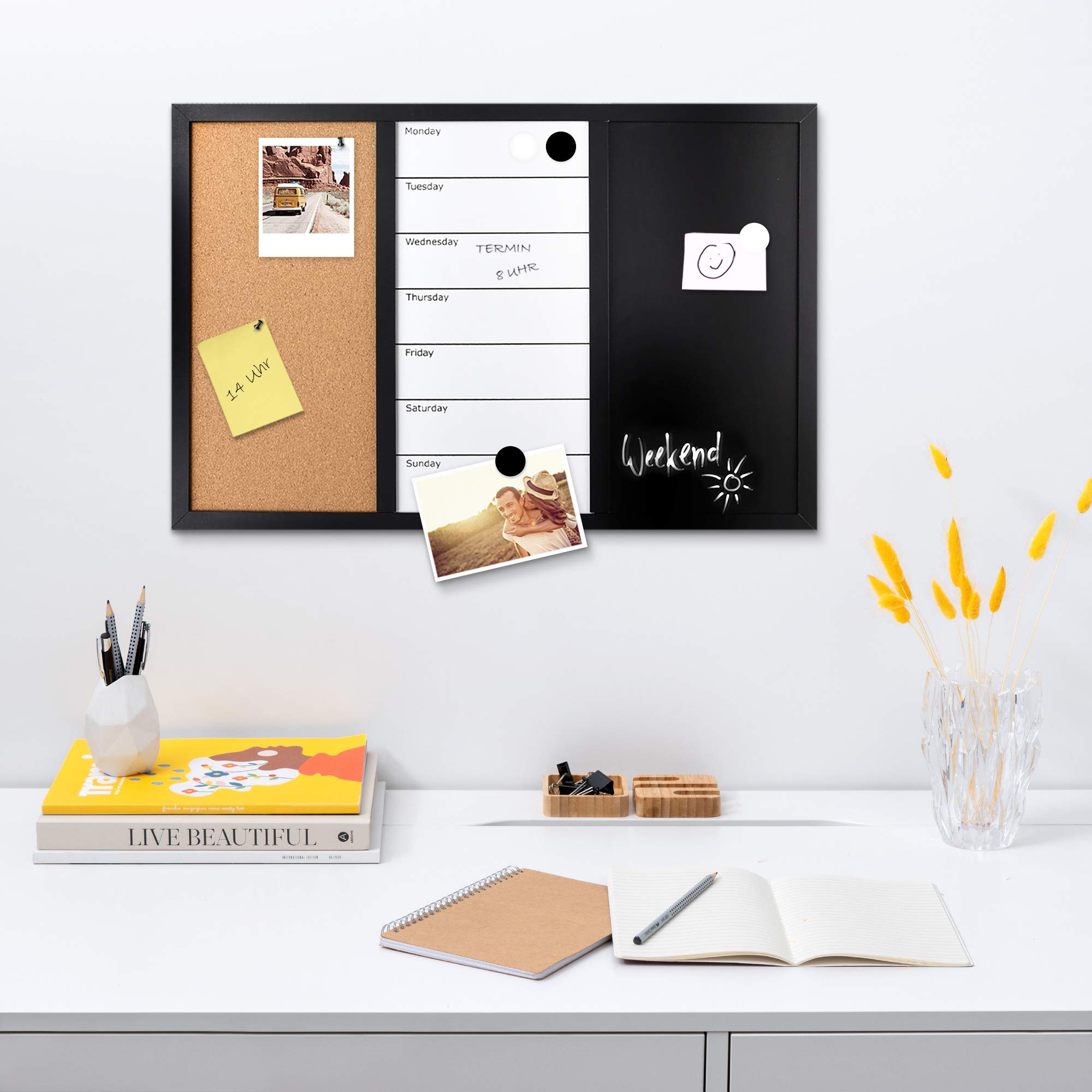 navaris-office-kombitafel-3in1-60x40-cm-kork-whiteboard-kreide image 2