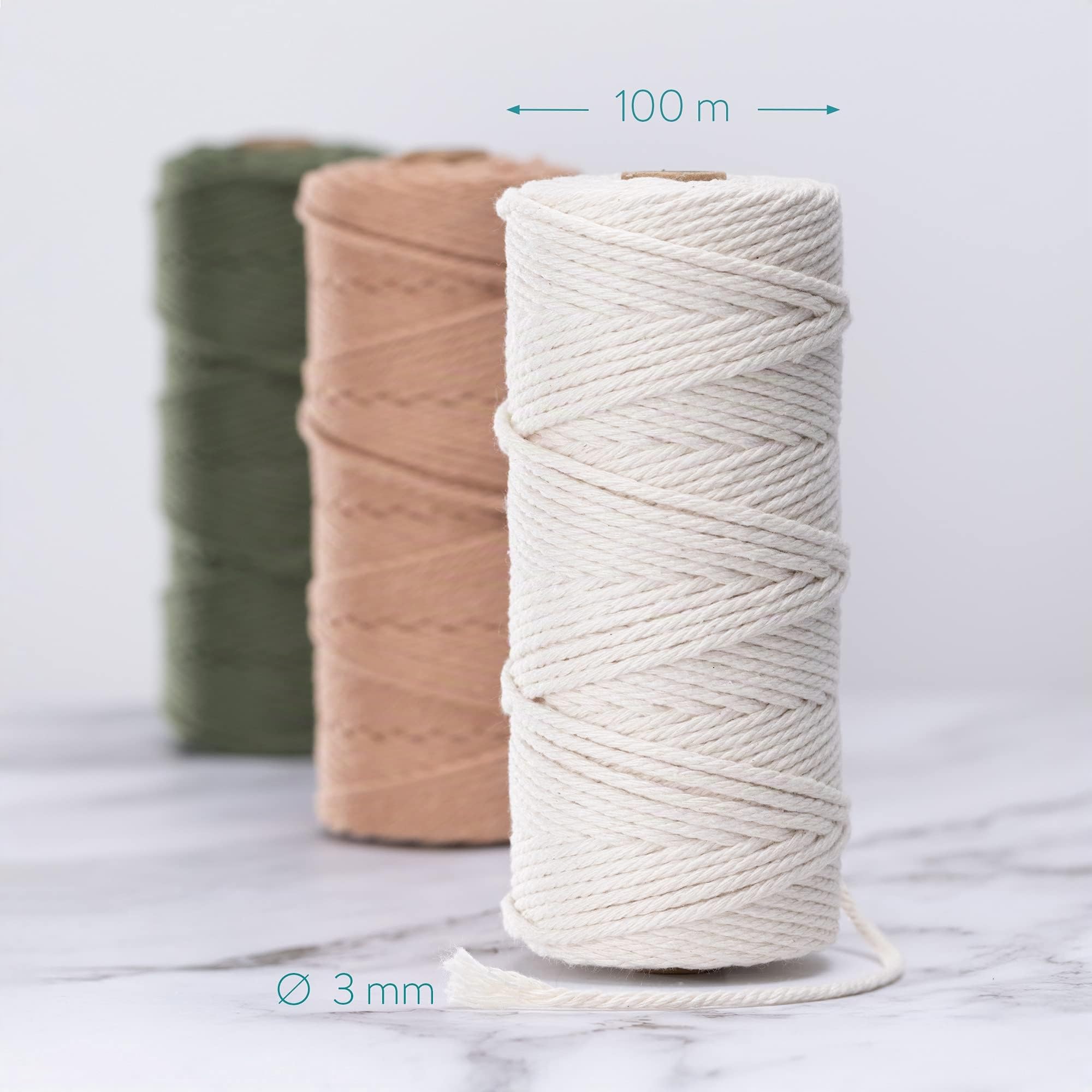 navaris-garden-makramee-garn-3er-set-baumwollschnur-wei-gr-n-rosa image 3