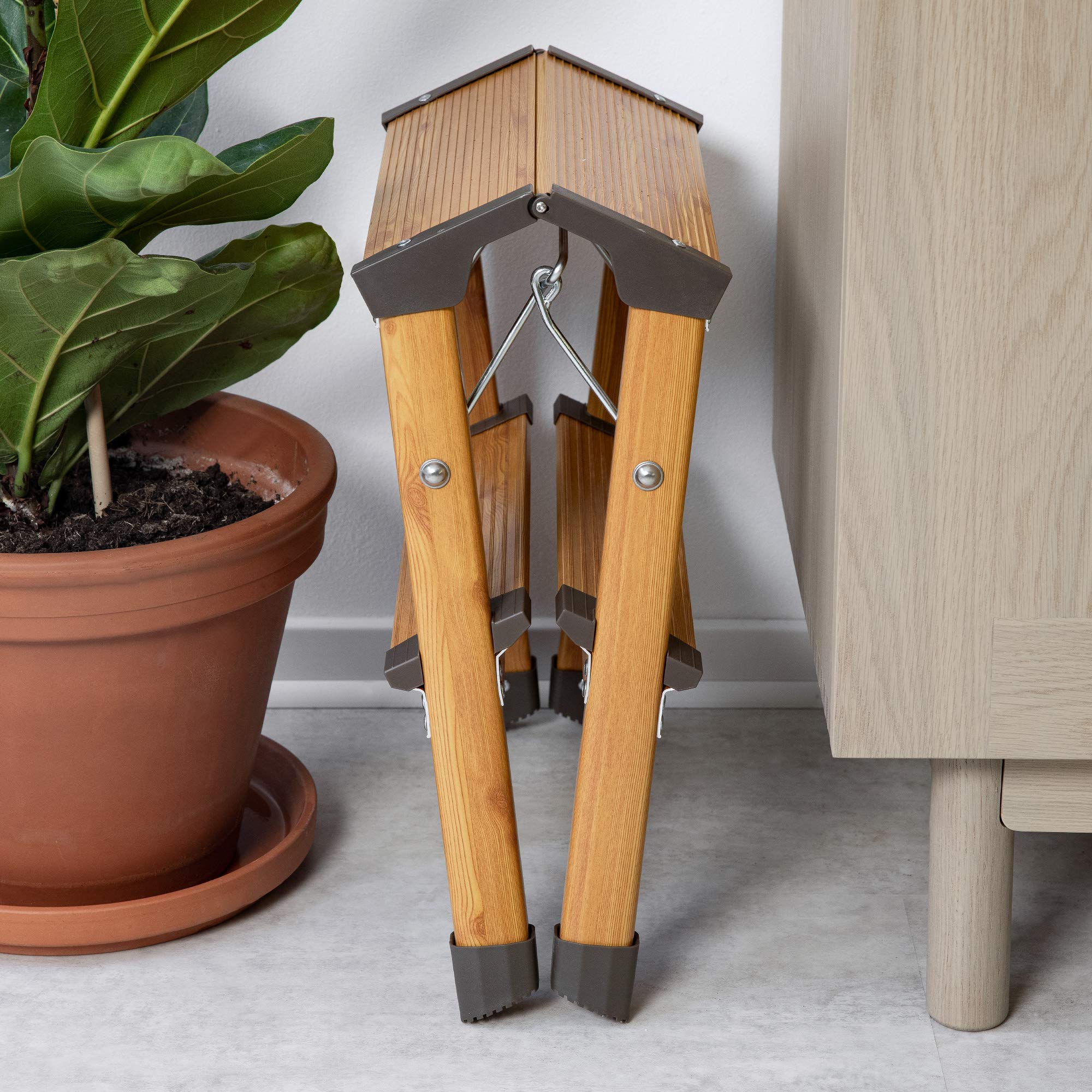 navaris-living-klapptritt-alu-2-stufen-holzoptik-bis-150-kg image 3