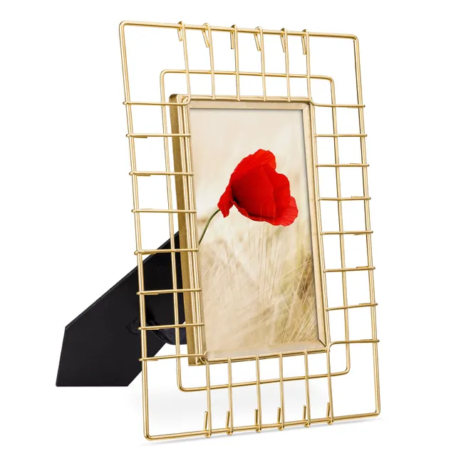 navaris-office-bilderrahmen-metall-23x18-cm-ros-gold-10x15 image 1