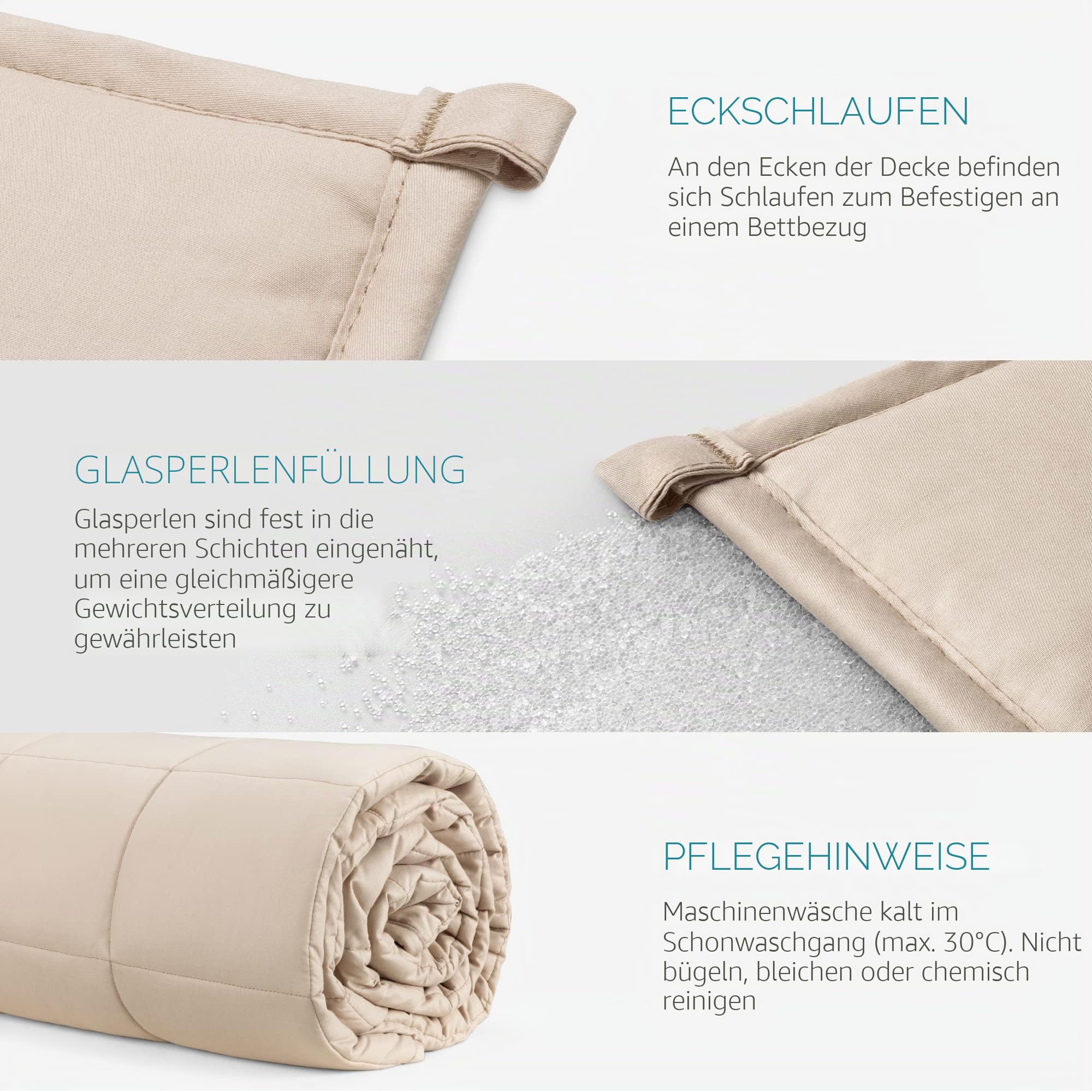 navaris-living-gewichtsdecke-baumwolle-135x200cm-8-8kg-beige image 6