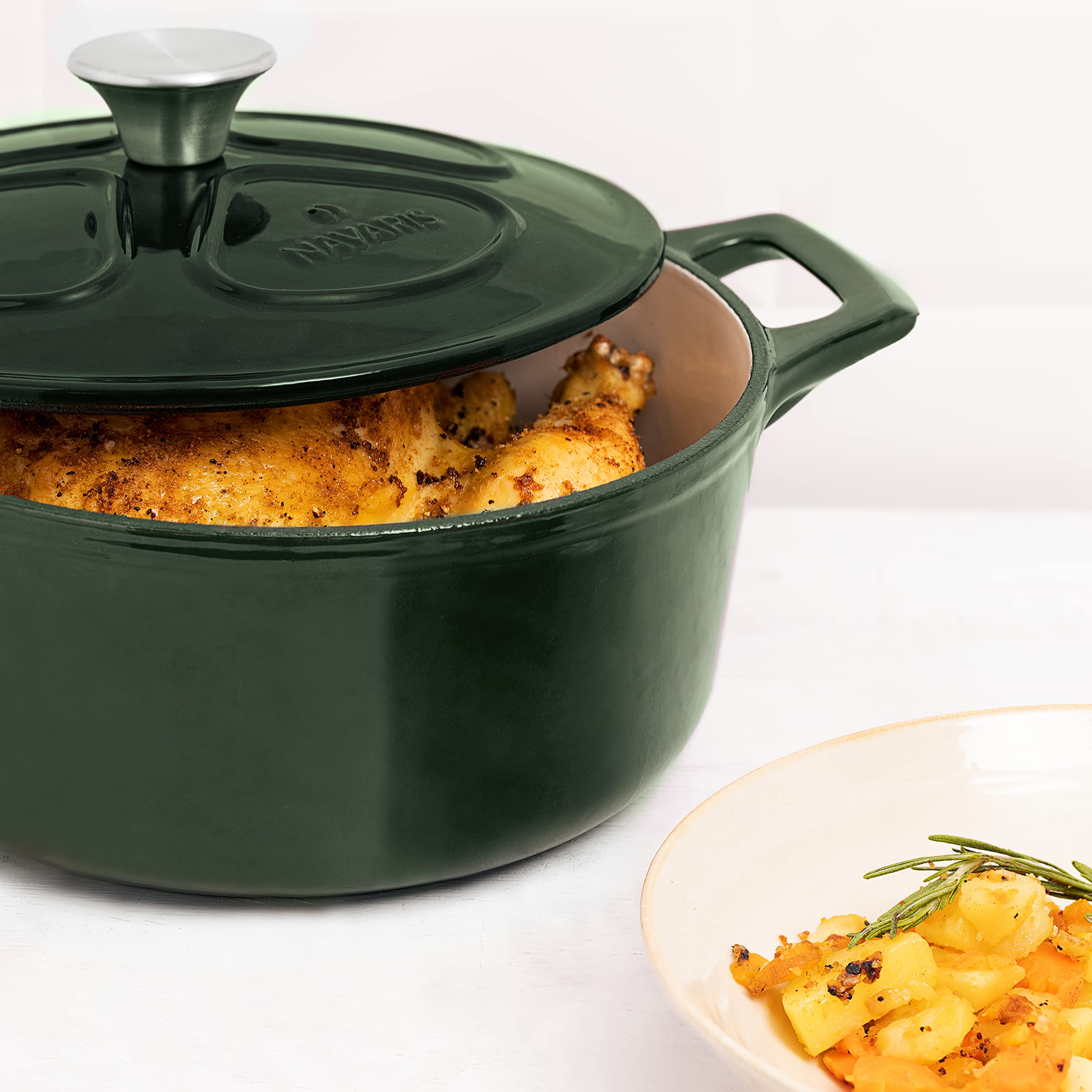 navaris-kitchen-gusseisen-topf-3-5l-24cm-gr-n-emailliert image 6