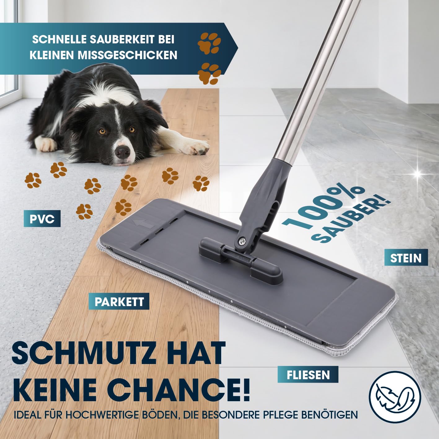 cleanmaxx-komfort-mopp-duotank-bodenwischer-blau-2-pads-132cm image 5