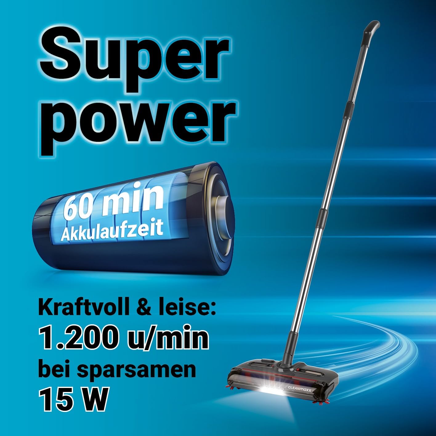 cleanmaxx-akkubesen-elektrobesen-mit-led-f-r-tierhaare-60-min image 6
