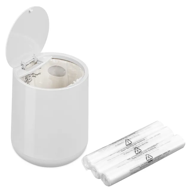 navaris-beauty-tischabfalleimer-klein-grau-mit-beuteln image 1