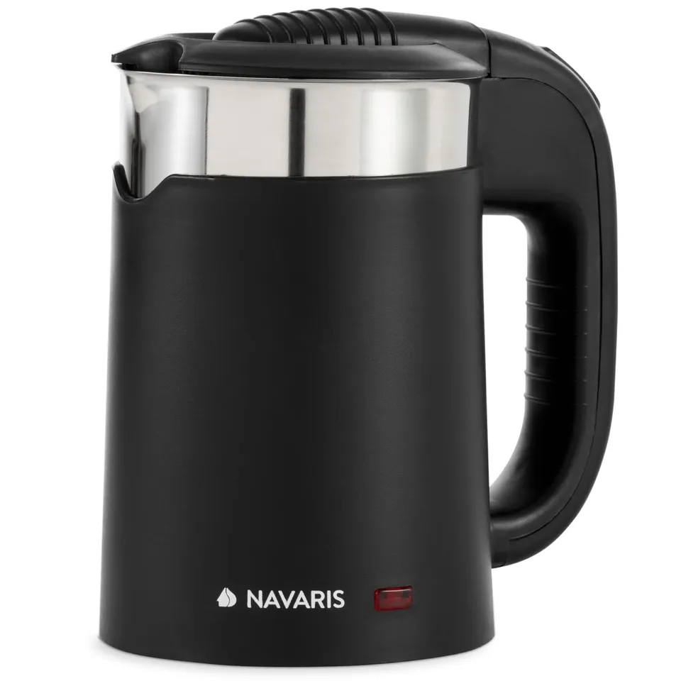 navaris-reisewasserkocher-0-5-l-schwarz-1100-w-mit-bechern image 1
