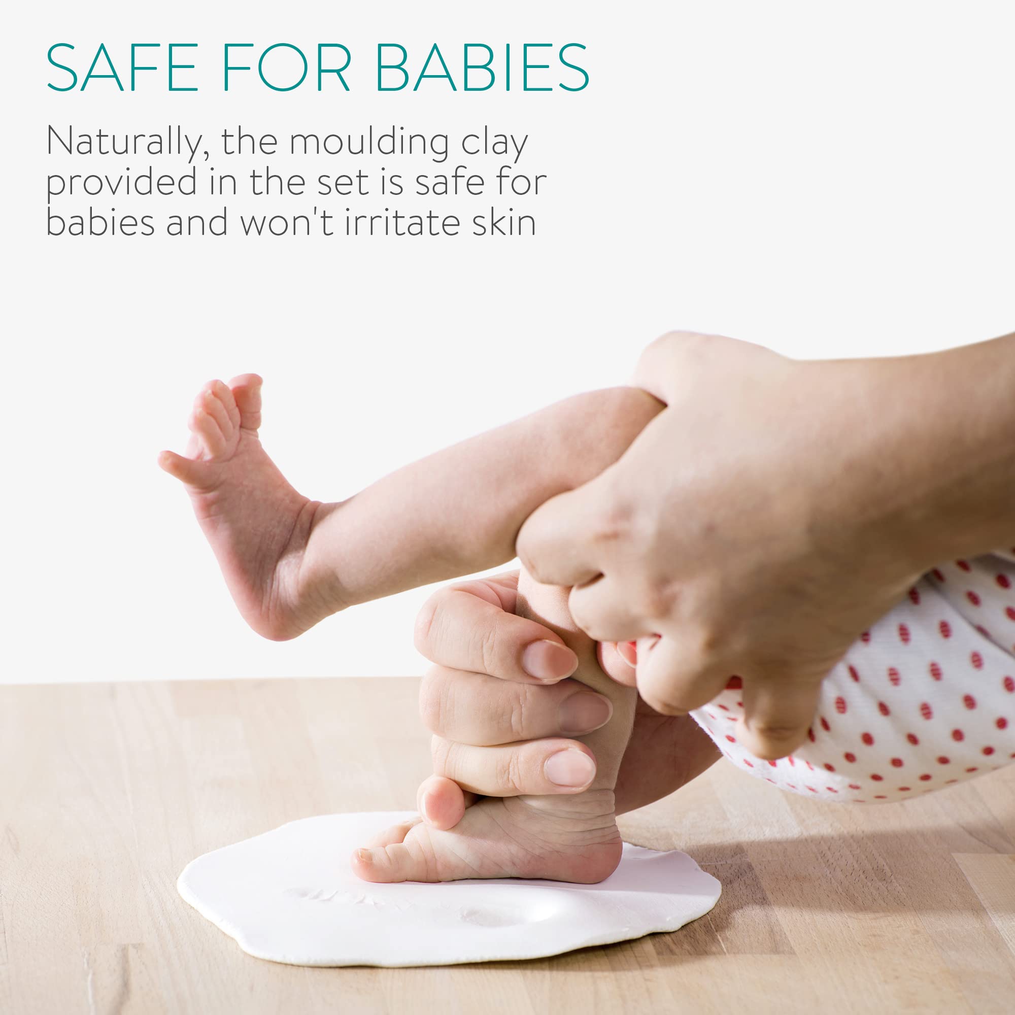 navaris-bilderrahmen-baby-handabdruck-set-gips-52x16-cm image 3
