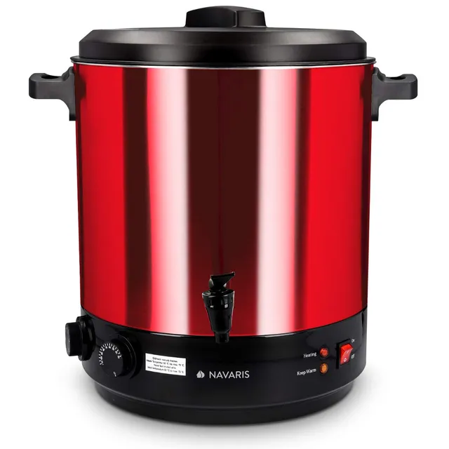 navaris-kitchen-einkochautomat-27l-einkochtopf-rot-mit-zapfhahn image 1