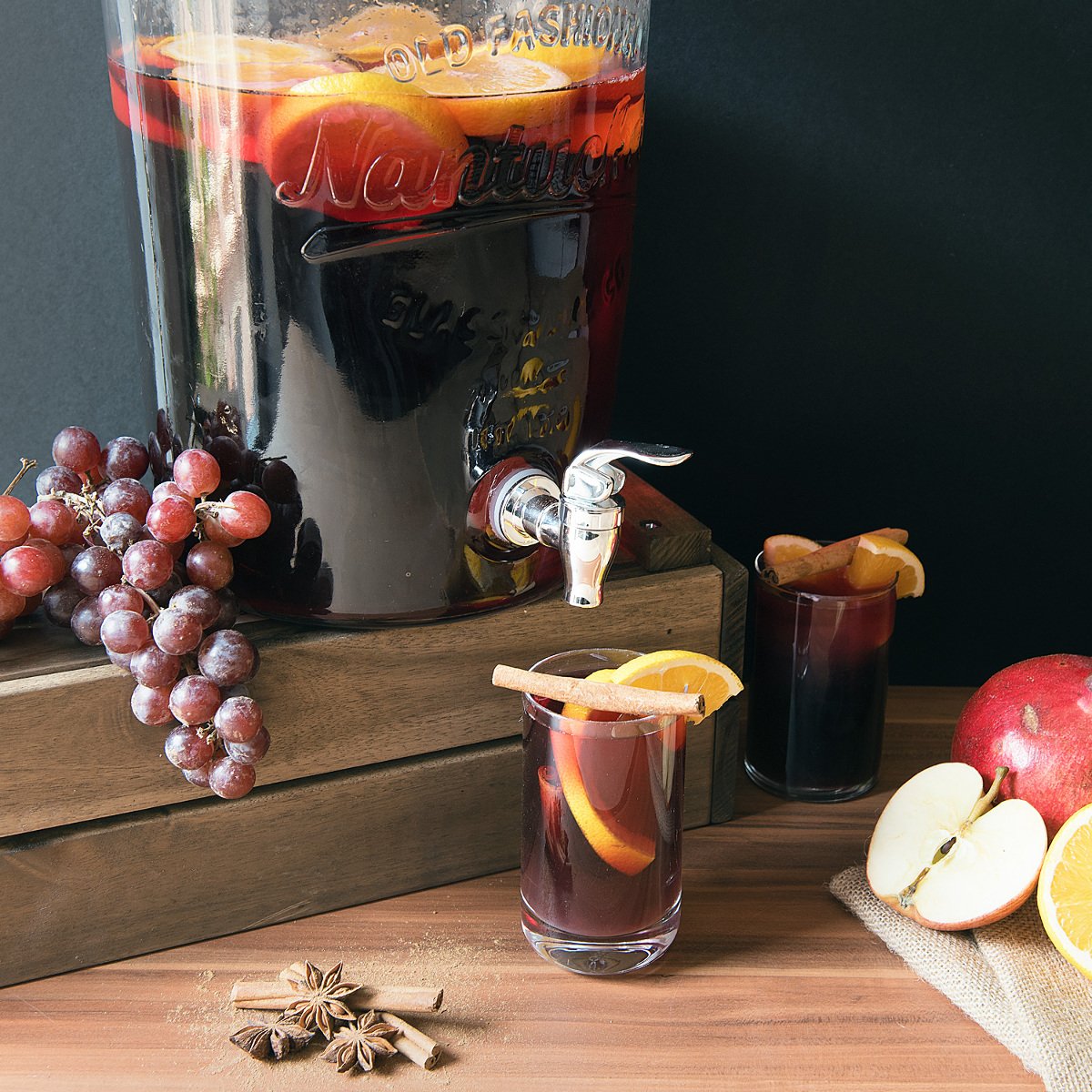 navaris-getr-nkespender-glas-8-l-mit-hahn-b-gelverschluss image 5