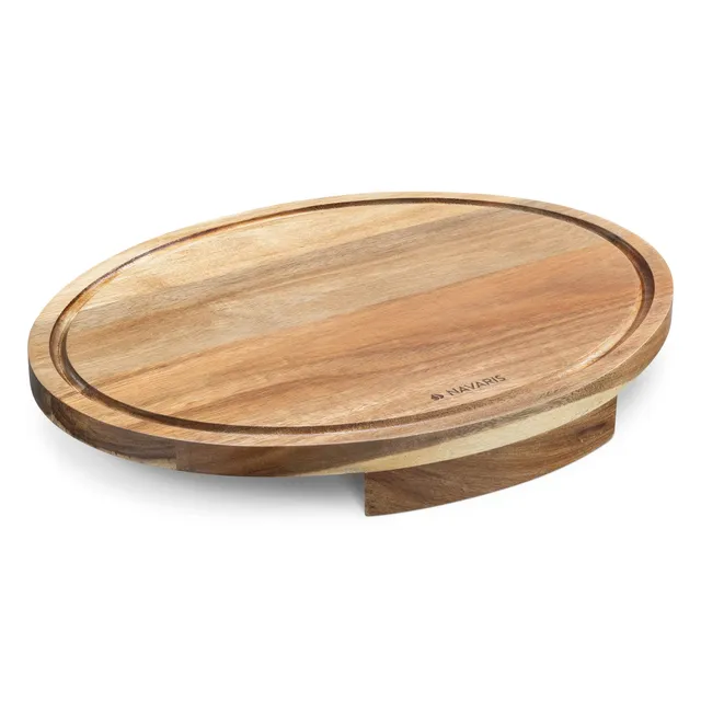 navaris-kitchen-eck-schneidebrett-akazie-holzbrett-40cm-mit-saftrille image 1