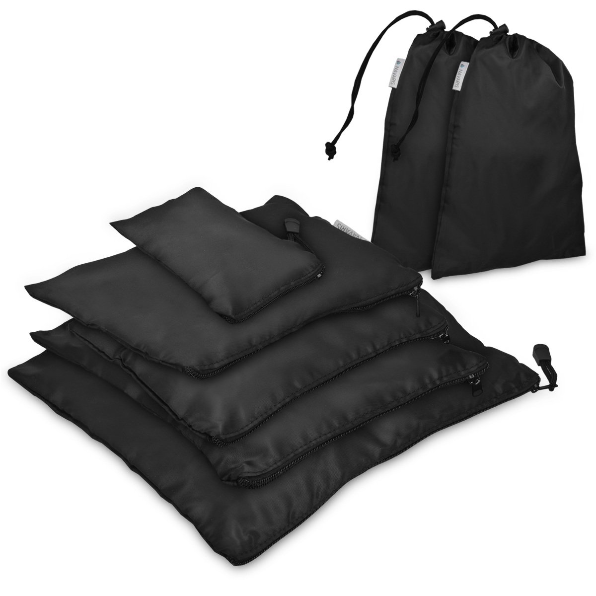 navaris-travel-koffer-packbeutel-set-7-teilig-packtaschen-schwarz image 5