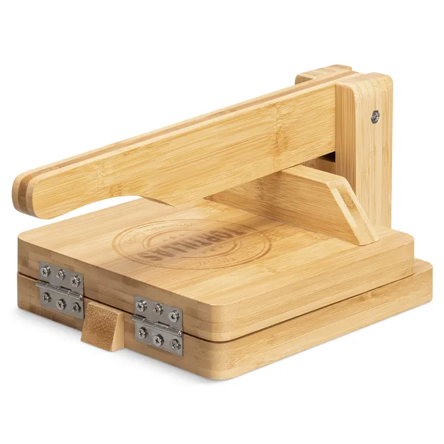 navaris-tortilla-presse-bambus-25cm-teigpresse-f-r-tacos image 1