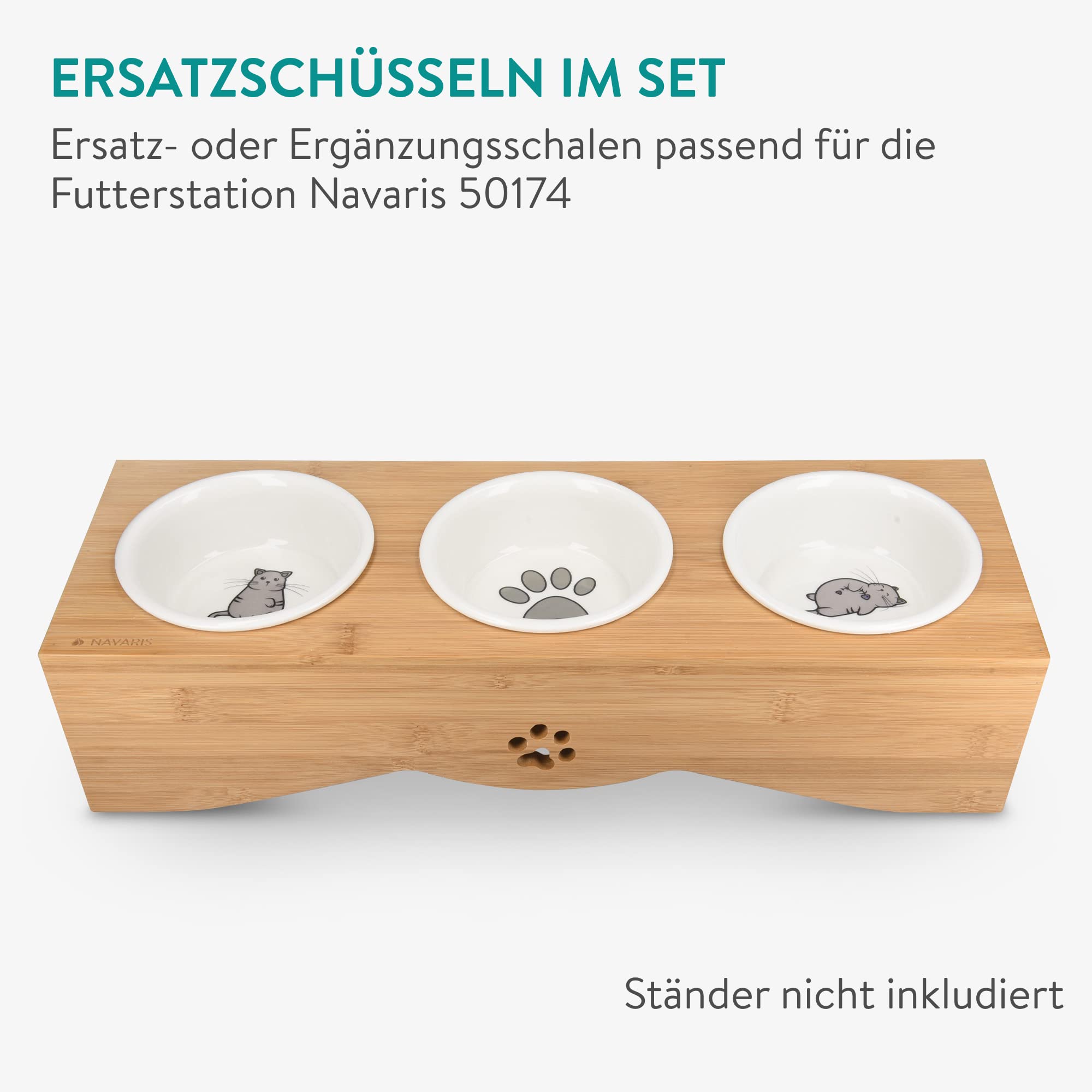 navaris-animals-futternapf-porzellan-3er-set-130-ml-mit-print image 4