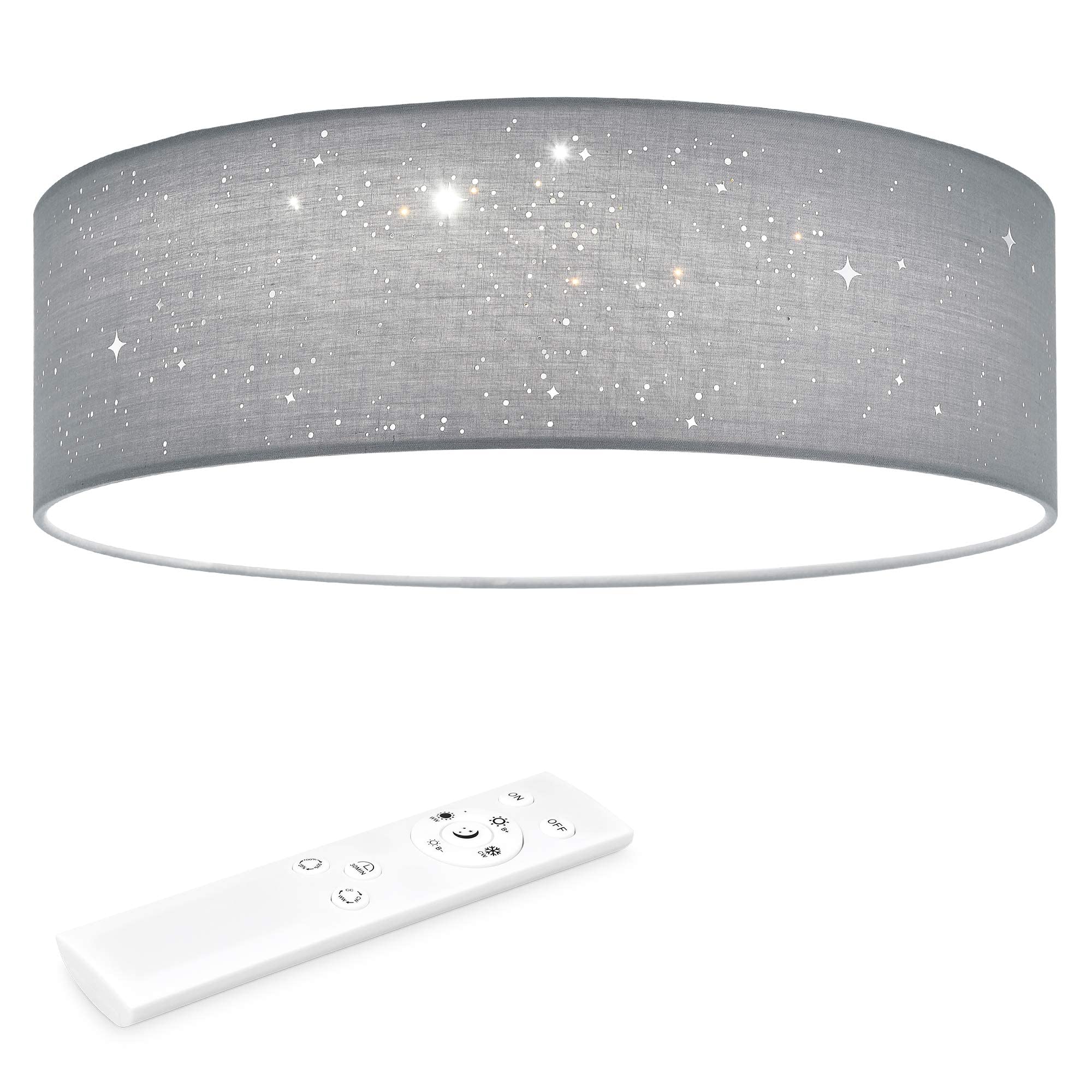 navaris-lighting-led-deckenleuchte-40cm-hellgrau-stoff image 1