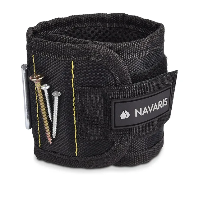 navaris-magnetarmband-f-r-schrauben-bits-5-magnete-schwarz-gelb image 1