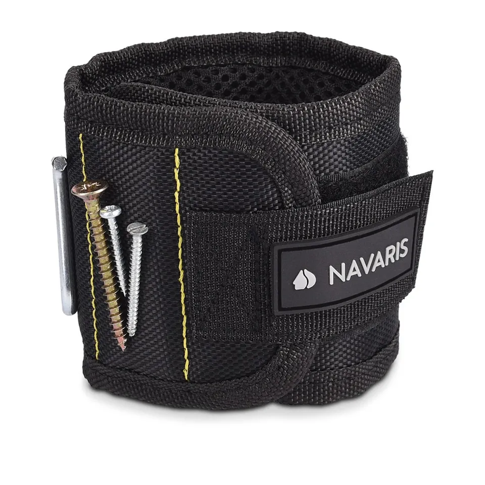 navaris-magnetarmband-f-r-schrauben-bits-5-magnete-schwarz-gelb image 1