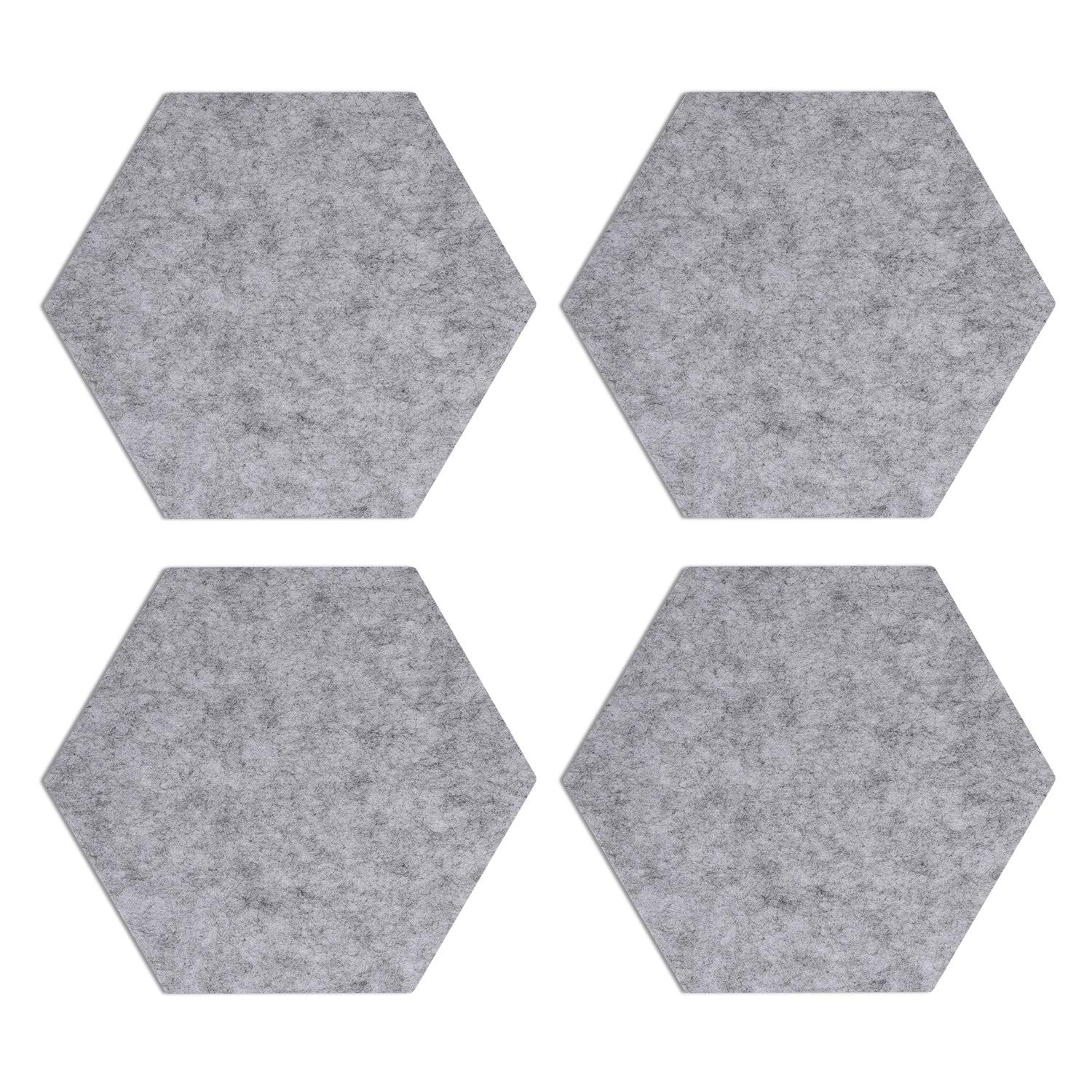 navaris-filz-memoboard-sechseckig-pinnwand-4er-set-hellgrau image 1
